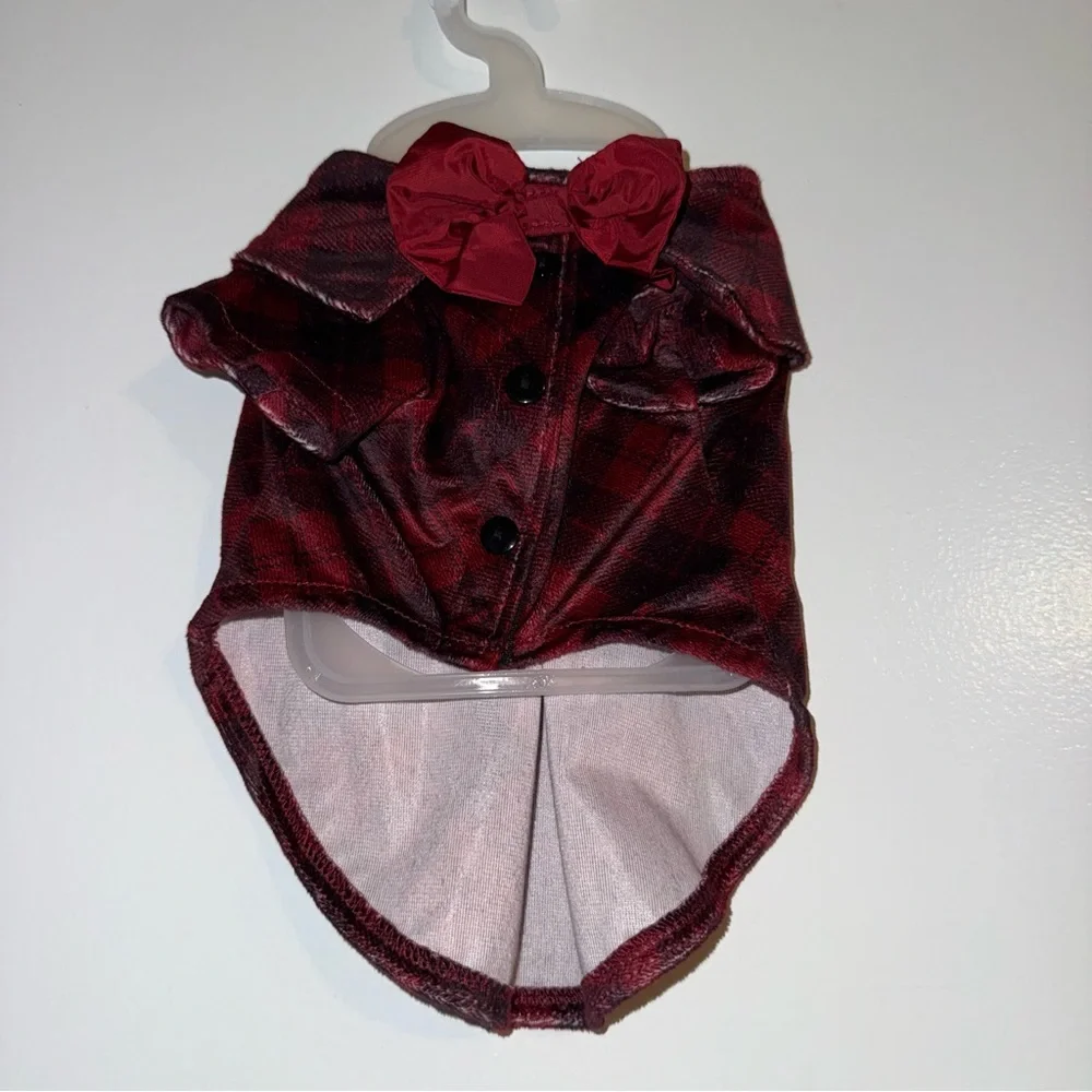 🆕 Jessica Simpson Plaid Dog Dress with Bow Size XS